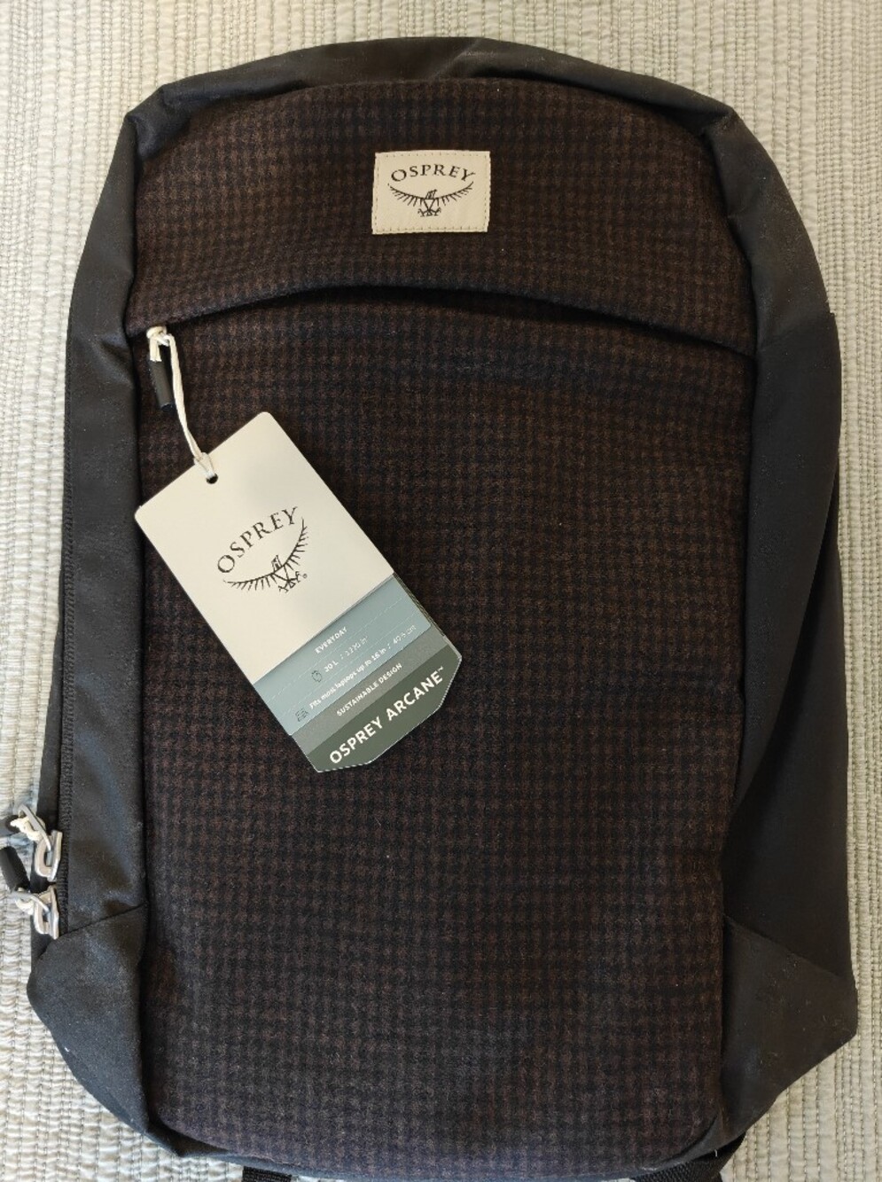 Osprey Arcane Wool Brown Houndstooth Large Day Backpack 20L - New with Tags